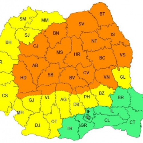 Cod galben și portocaliu pentru instabilitate atmosferică în România