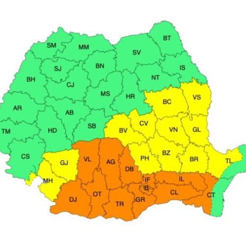 Cod portocaliu de instabilitate atmosferică în județul Bacau