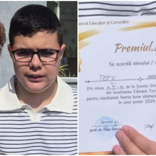 un elev cu autism din campia turzii a terminat cu media 10 clasa a V-a