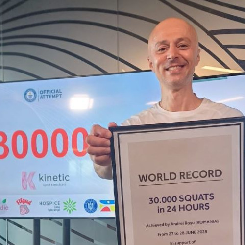 Andrei Roșu a stabilit un record mondial impresionant: 30.000 de genuflexiuni în 24 de ore