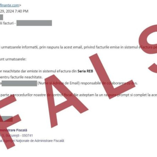 Atenționare de la ANAF: Mesaje false despre e-Factura!
