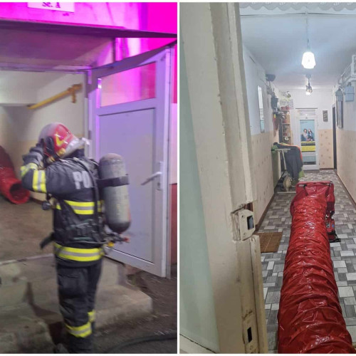 incendiu în Alba Iulia: 10 persoane evacuate după izbucnirea unui foc în bloc