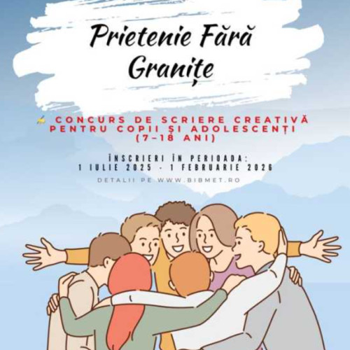 Biblioteca metropolitană București lansează concursul de scriere creativă „Prietenie fără granițe”