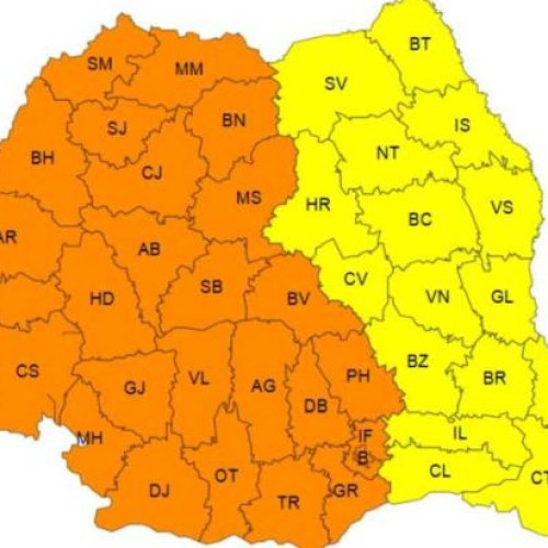 Cod portocaliu de caniculă și temperaturi extreme în mai multe regiuni ale țării
