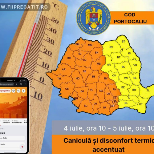 Avertizare meteorologică de cod portocaliu emisă pentru Dâmbovița privind canicula