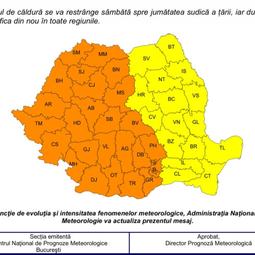Județul Neamț, vineri, sub cod galben de caniculă