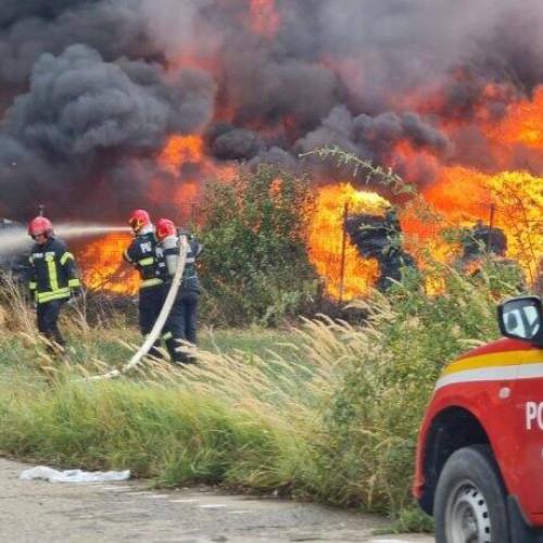 incendiu de vegetație uscată în comuna uliști, sat hanu lui pala