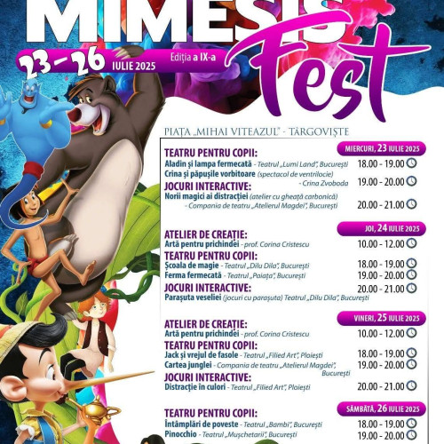 cea de-a IX-a ediție a festivalului de teatru pentru copii "mimesis fest" la targoviște