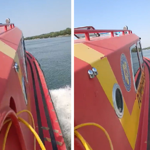 Un vas cu 12 persoane a intrat în mal în condiții necunoscute