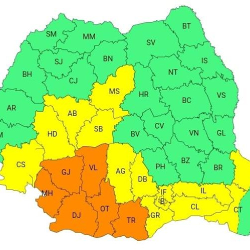 Avertizare meteorologică de cod galben valabilă până în iulie 2025 în Dâmbovița