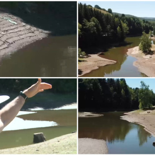 Lacul Trei Ape din Munții Semenic a secat în mod dramatic
