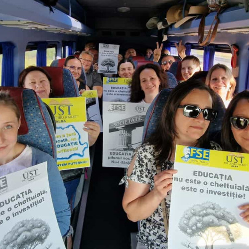 Protest al sindicatelor din Alba împotriva măsurilor Guvernului privind educația