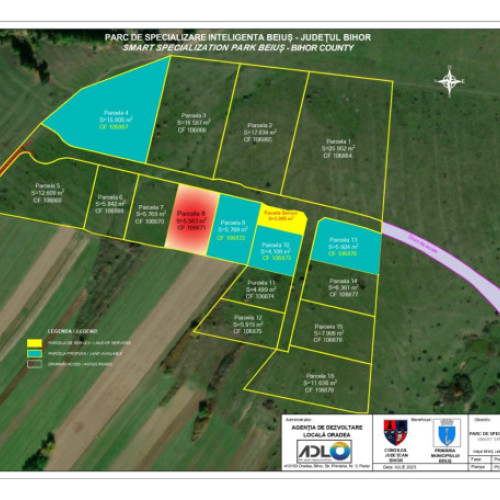 Agenția de Dezvoltare Locală Oradea organizează licitații pentru parcele de teren în parcurile de specializare inteligentă din Oradea, Ștei, Aleșd, Beiuș și Marghita. Aceste parcele sunt destinate construirii de hale sau clădiri pentru activități de producție și servicii.