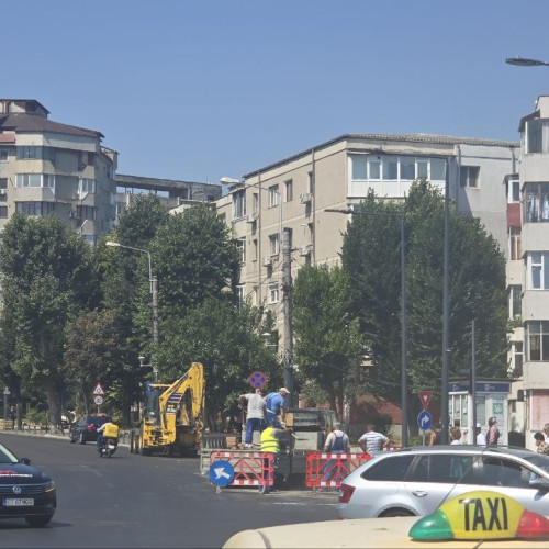 trafic dificil în zona afectată de lucrări în Constanța