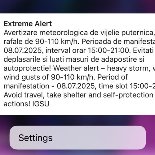Atenție de la meteorologi: vijelie puternică anunțată pentru Alba Iulia