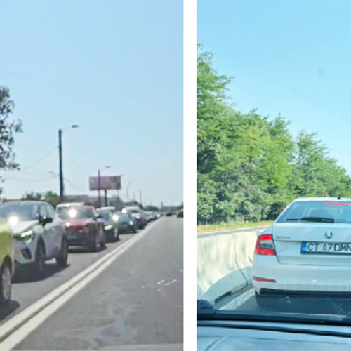 Trafic infernal pe DN39, potop de mașini spre Constanța