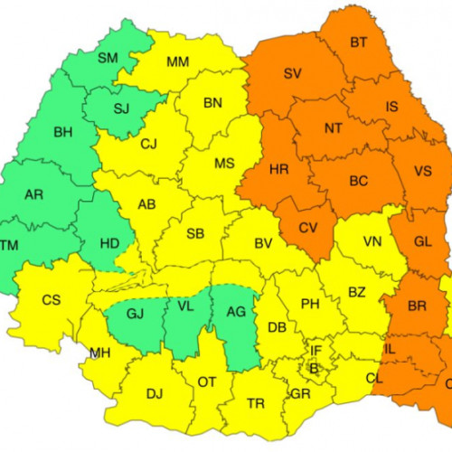 Avertizare meteo cod portocaliu pentru județul Galați din cauza instabilității atmosferice