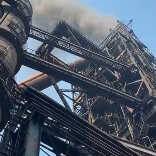 singurul furnal de pe platforma liberty galati, oprit din nou