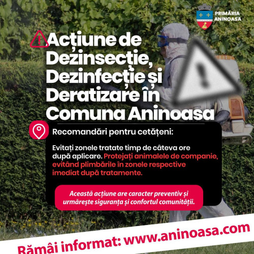„Actiune de dezinsectie, dezinfectie si deratizare in comuna Aninoasa”