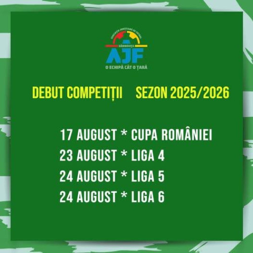 Startul noului sezon de fotbal județean în Dâmbovița la începutul lunii august 2025