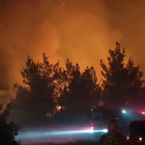 incendiu pe insula Thassos: aproape jumătate din insulă fără curent și persoane evacuate