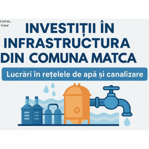Locuitorii din Matca beneficiază de rețele noi de apă și canalizare