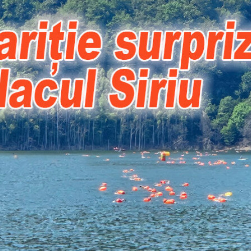 A participare surpriză pe lacul Siriu: concurs de înot pentru toți