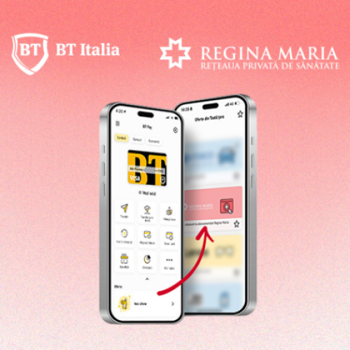 românii din Italia și italienii care folosesc aplicația BT Pay Italia pot beneficia de reduceri la abonamentele medicale Regina Maria