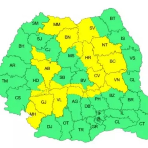 Avertizare meteo de cod galben pentru mai multe județe, inclusiv Neamț