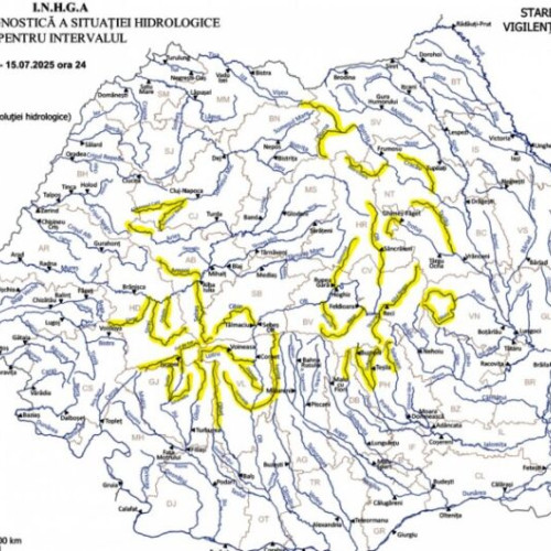 cod galben de inundatii emis de hidrologi in 17 judete din tara