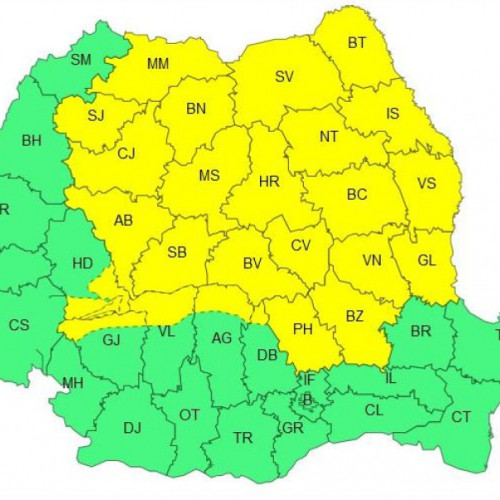 ploi și vijelii în județul Galați, risipe de grindină în zonele montane