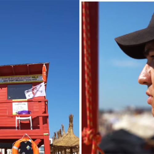 Antonio, student și salvamar la plajă în Eforie