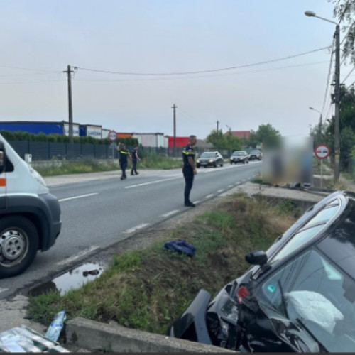 accident rutier în județul Cluj: trei persoane la spital după ce mașina a ieșit de pe drum