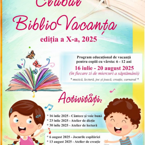 startul celei de-a X-a ediții a clubului „BiblioVACANTA” la biblioteca județeană „V.A. Urechia”