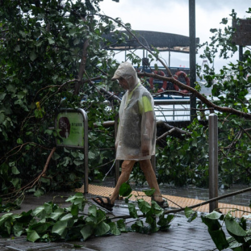 Taifunul Wipha a provocat ploi torențiale și vânt puternic în Hong Kong