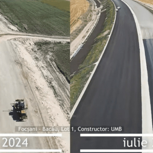 Progrese spectaculoase pe șantierul autostrăzii Moldova A7 la un an de la prima monitorizare aeriană