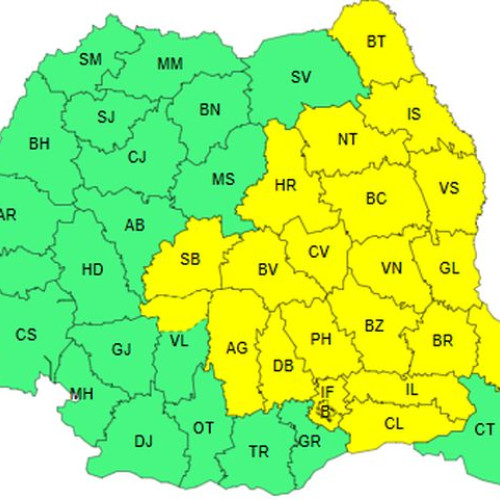 Cod galben și roșu de vreme severă și caniculă în România