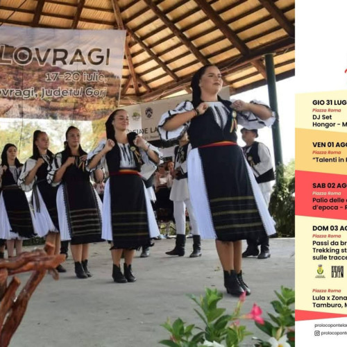 Ansamblul folcloric "Cheile Oltetului" din Polovragi va reprezenta România la Festivalul Internațional de Folclor din Ponte Landolfo, Italia, în perioada 1-8 august 2025. Evenimentul, aflat la cea de-a 62-a ediție, poartă numele "Palcoscenico d'Estate - Săptămâna Folclorului".
