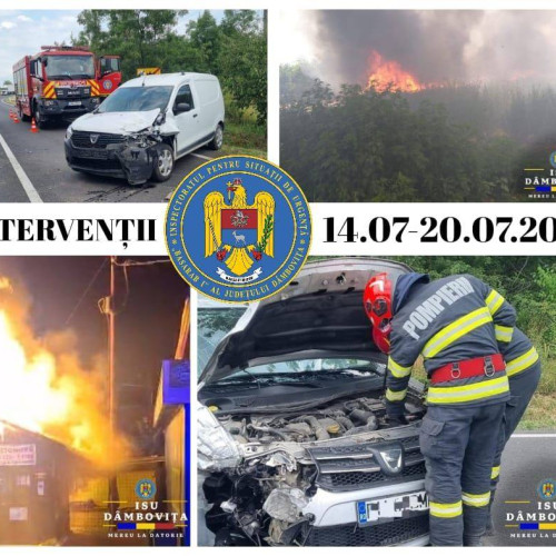 Creșterea numărului de intervenții ale pompierilor din Dâmbovița