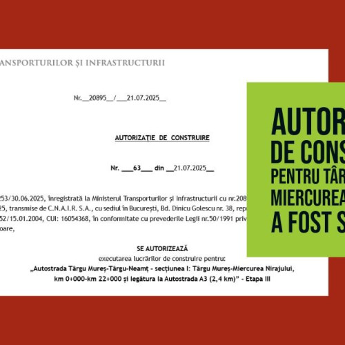 autorizatie pentru 22 de kilometri din autostrada targu mureș – targu neamț, semnată oficial