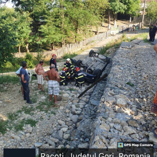 accident grav pe raza localității racoti, în gorj, cu doi răniți