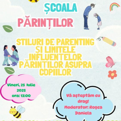 workshop despre stilurile de parenting și limitele influenței părinților în Vrancea