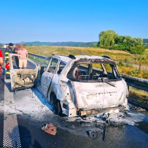 Incendiu pe autostrada A1 în județul Hunedoara