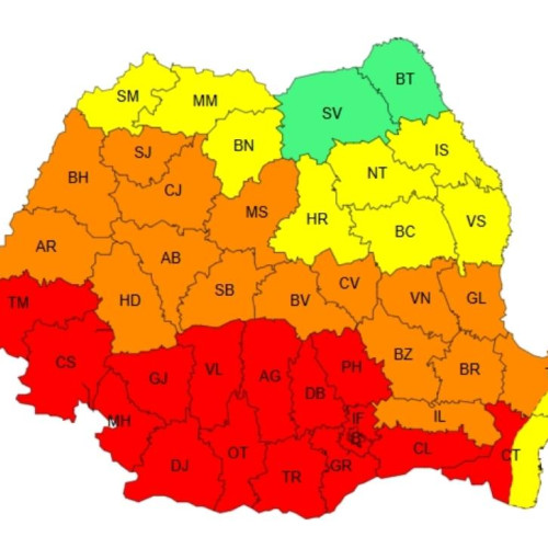 Cod roșu de caniculă în partea sudică a României