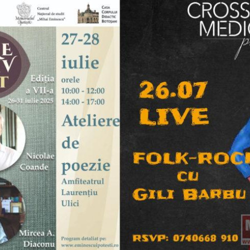 Weekend plin de activități culturale și recreative in Botoșani, între 25 și 27 iulie