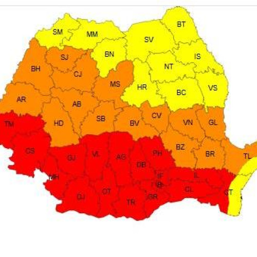 Vrancea, sub cod portocaliu din cauza caniculei până luni dimineața