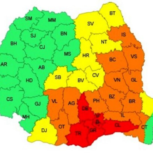 canicula va persista în Vrancea până luni dimineața, anunță meteorologii