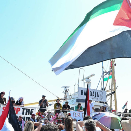 nava pro-palestiniana „Handala” se apropie de Gaza în ciuda blocadei israeliene