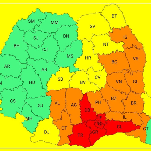 Avertizare meteo de caniculă emisă de ANM pentru mai multe regiuni ale țării