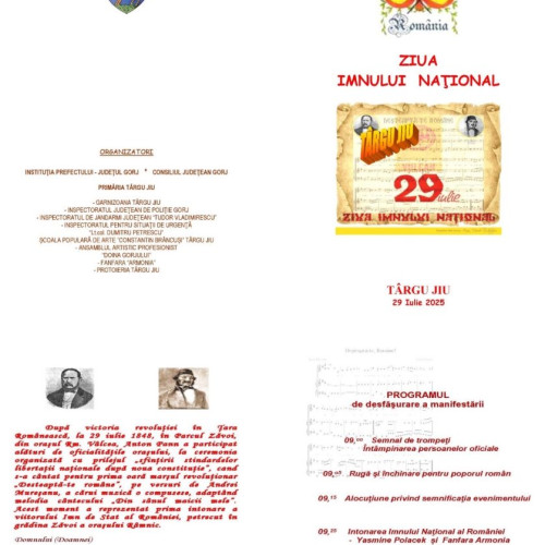 organiza comemorare a zilei imnului national al romaniei la targu jiu